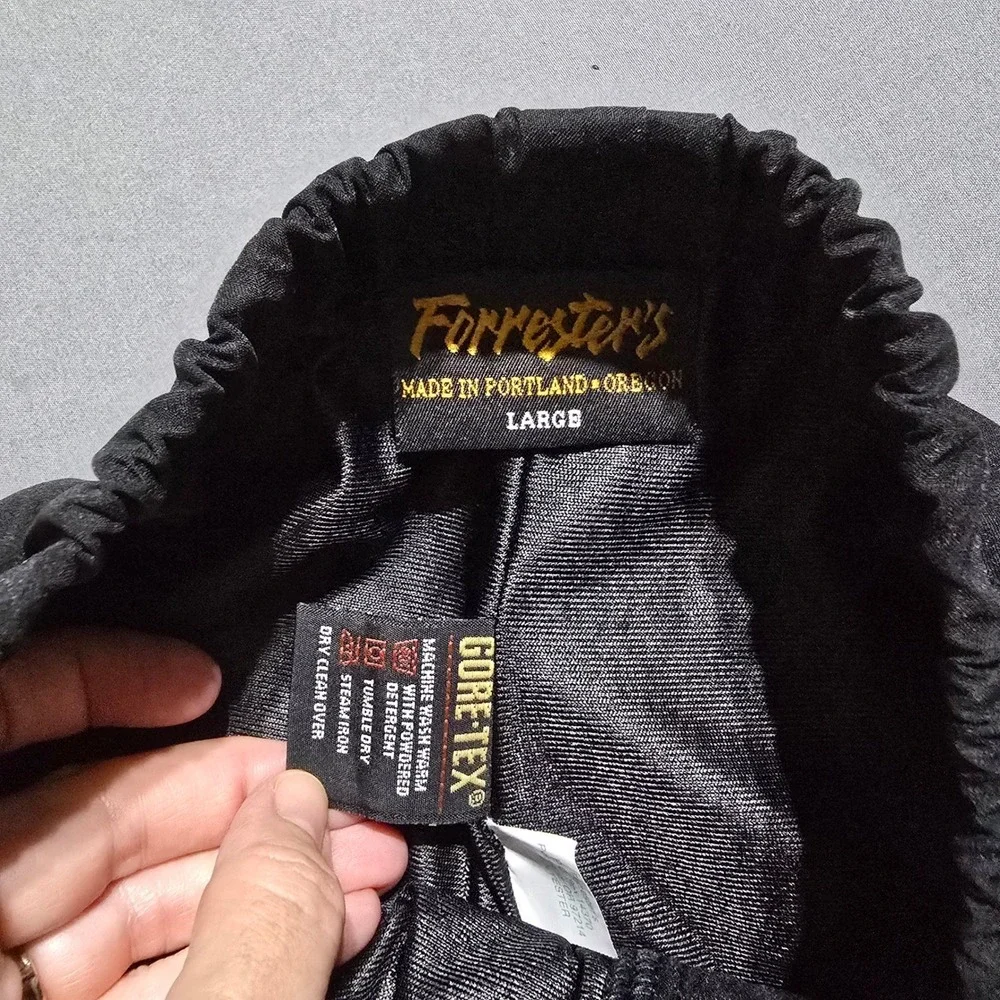 Forrester's Gore-Tex Rain Pants Mens Large Black Waterproof Zipper Leg Utility